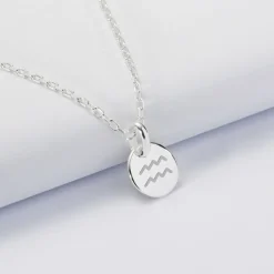 Pendentif initiale personnalisé médaille gravée argent 10 mm - Edition spéciale Astro