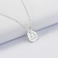 Pendentif initiale personnalisé médaille gravée argent 10 mm - Edition spéciale Astro