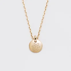 Pendentif initiale personnalisé médaille gravée plaqué or 10 mm