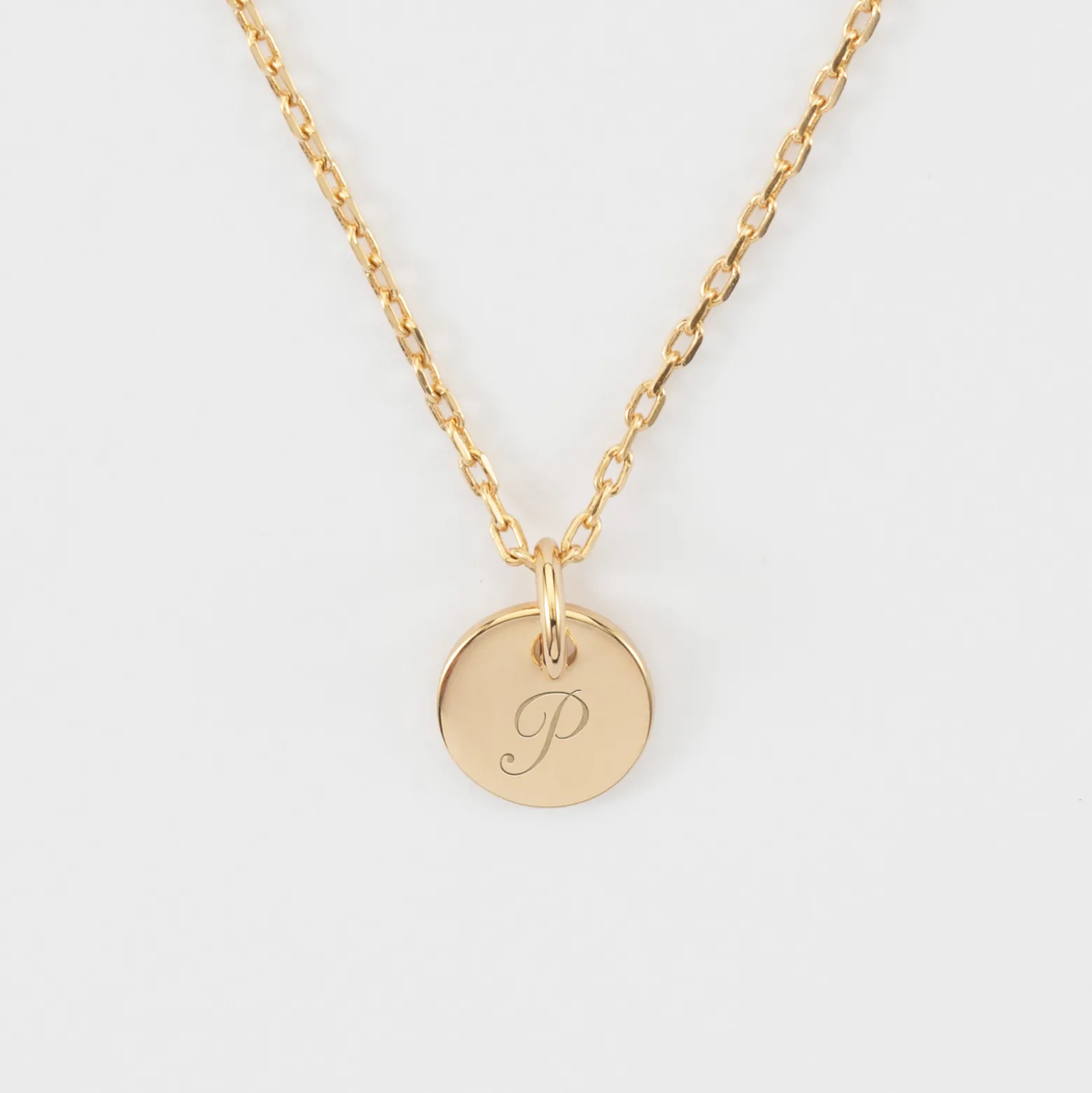 Pendentif initiale personnalisé médaille martelée gravée plaqué or 10 mm
