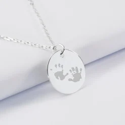 Pendentif Maman personnalisé médaille gravée argent 19 mm