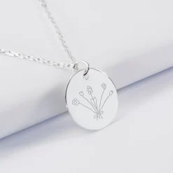 Pendentif Maman personnalisé médaille gravée argent 19 mm