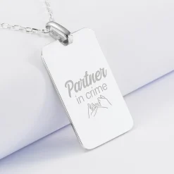Pendentif Marié personnalisé médaille gravée argent 20x32 mm