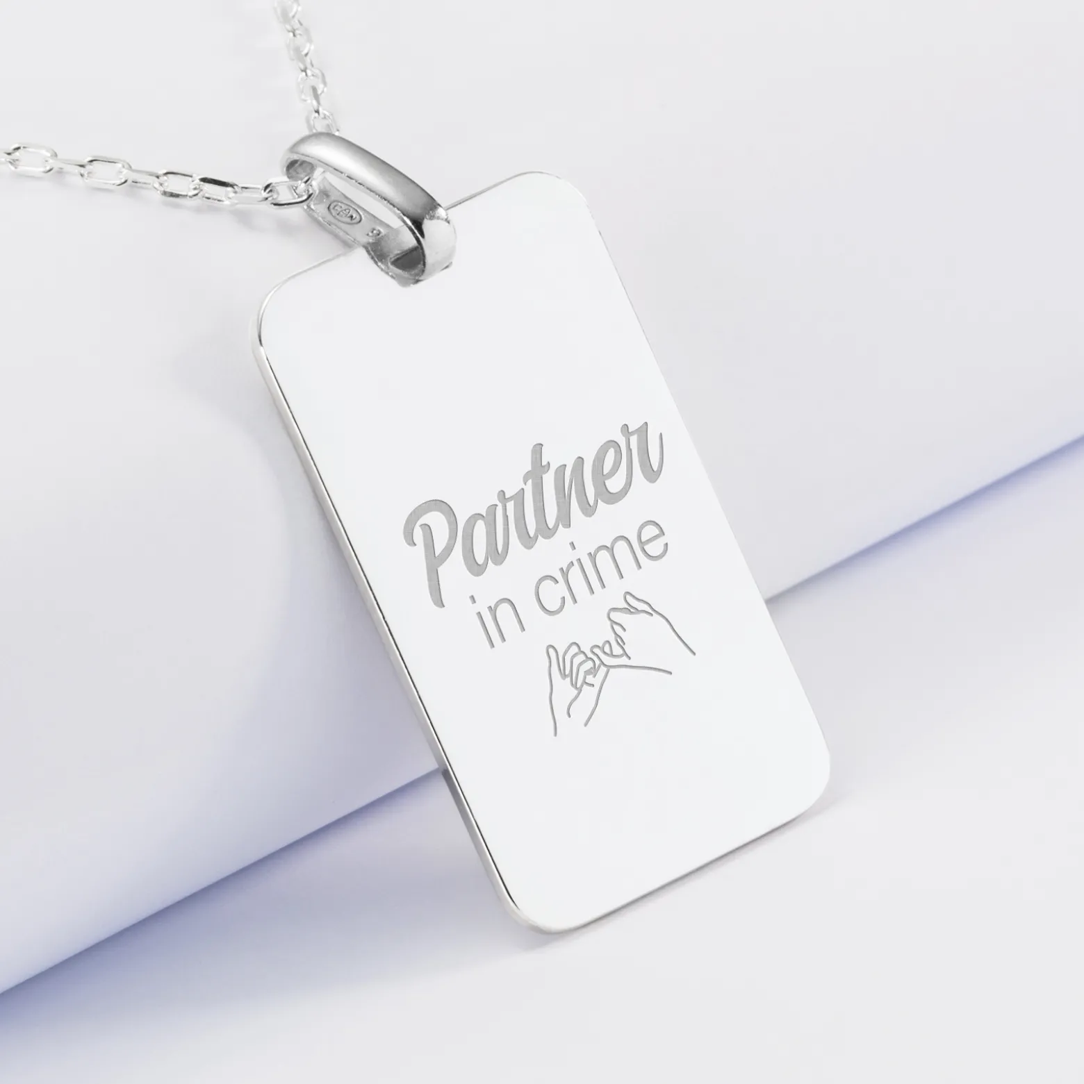 Pendentif Marié personnalisé médaille gravée argent 20x32 mm