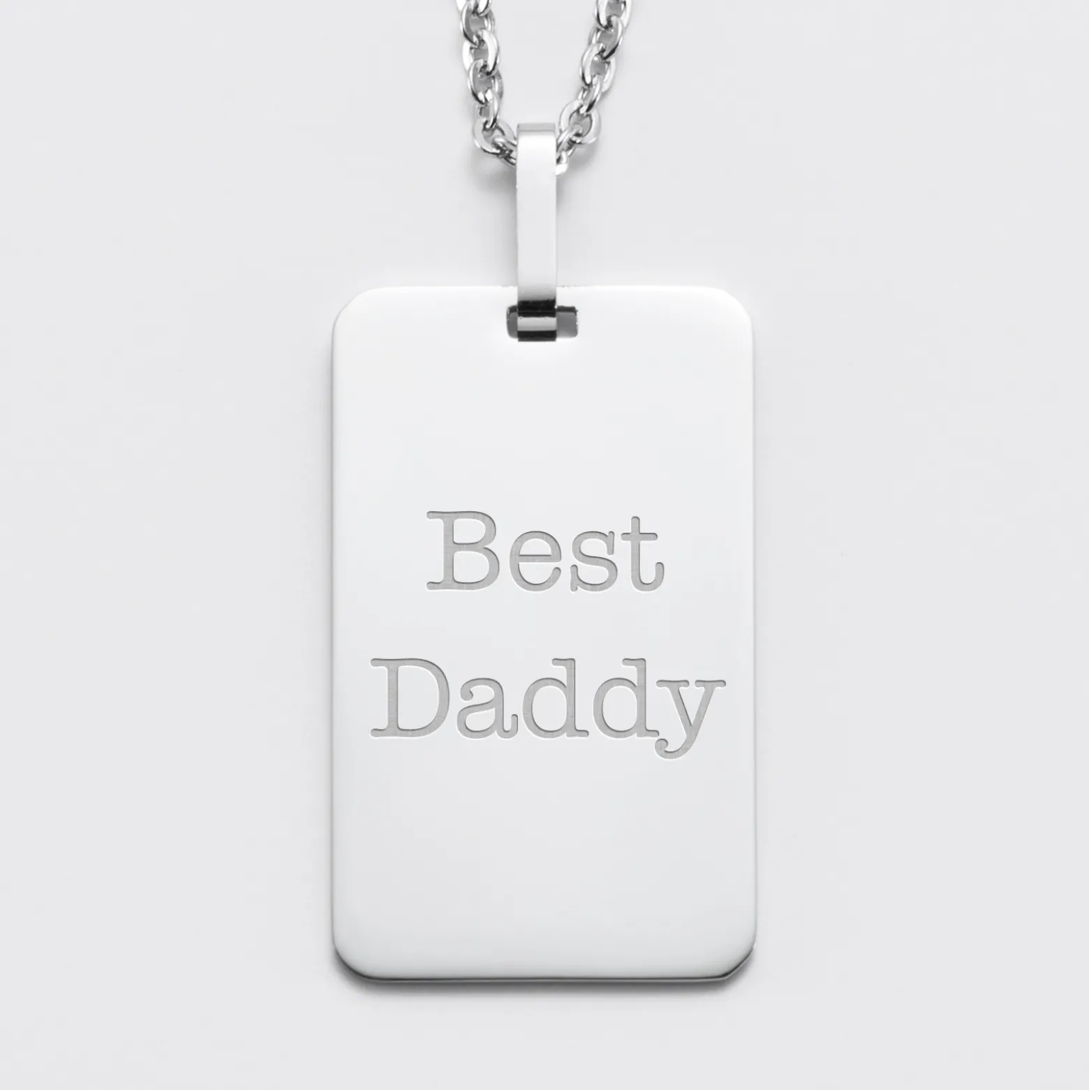 Pendentif Papa personnalisé médaille gravée acier 20x32 mm