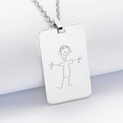 Pendentif Papa personnalisé médaille gravée acier 20x32 mm
