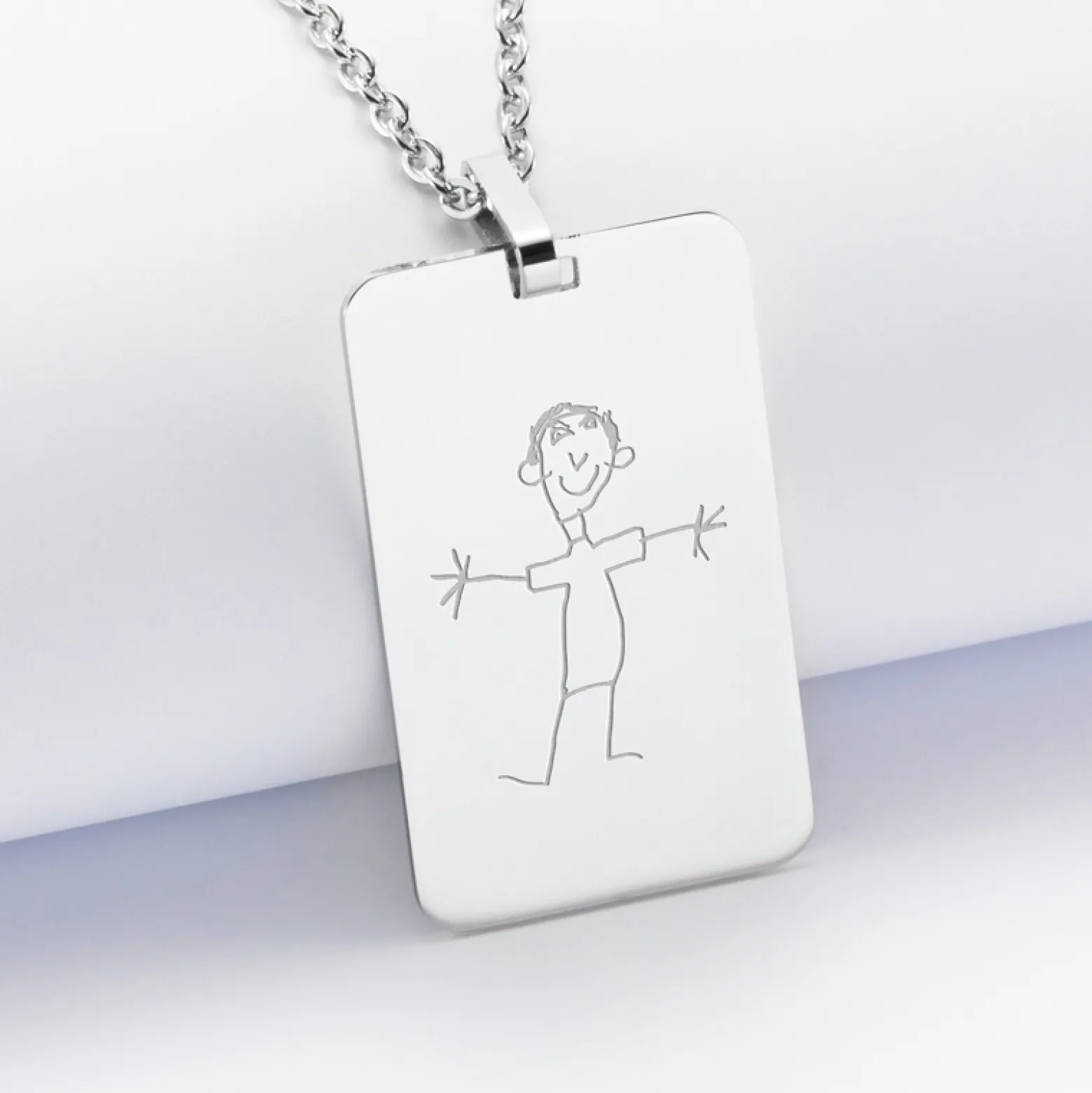 Pendentif Papa personnalisé médaille gravée acier 20x32 mm
