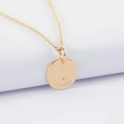 Pendentif personnalisé coeur estampillé plaqué or 15 mm - HappyBulle x Atelier Wagram