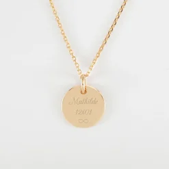 Pendentif personnalisé coeur estampillé plaqué or 15 mm - HappyBulle x Atelier Wagram