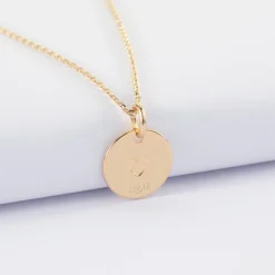 Pendentif personnalisé coeur estampillé plaqué or 15 mm - HappyBulle x Atelier Wagram