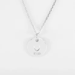 Pendentif personnalisé coeur estampillé argent 15 mm - HappyBulle x Atelier Wagram