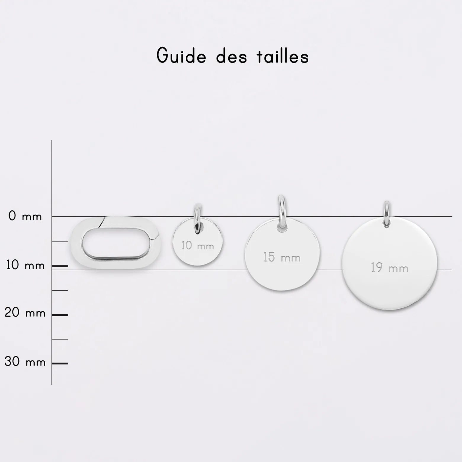 Pendentif personnalisé collection Chapitre mousqueton 11x19 mm argent - à composer