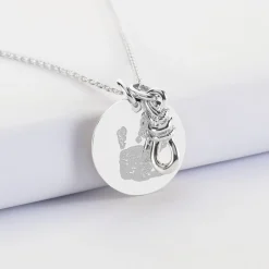 Pendentif personnalisé "Le lien" et médaille gravée argent 19 mm - HappyBulle x Lilylovesfashion