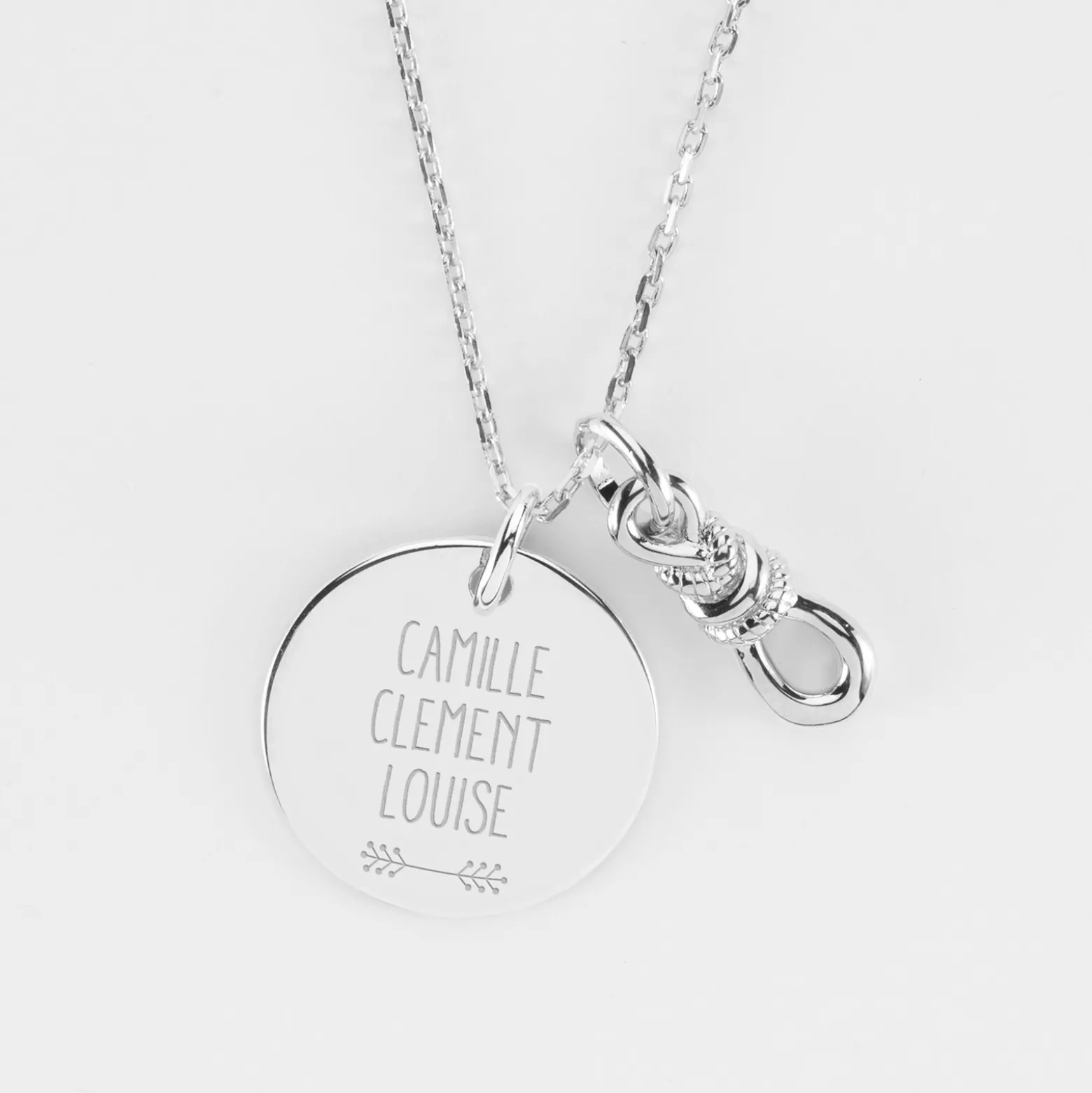 Pendentif personnalisé "Le lien" et médaille gravée argent 19 mm - HappyBulle x Lilylovesfashion
