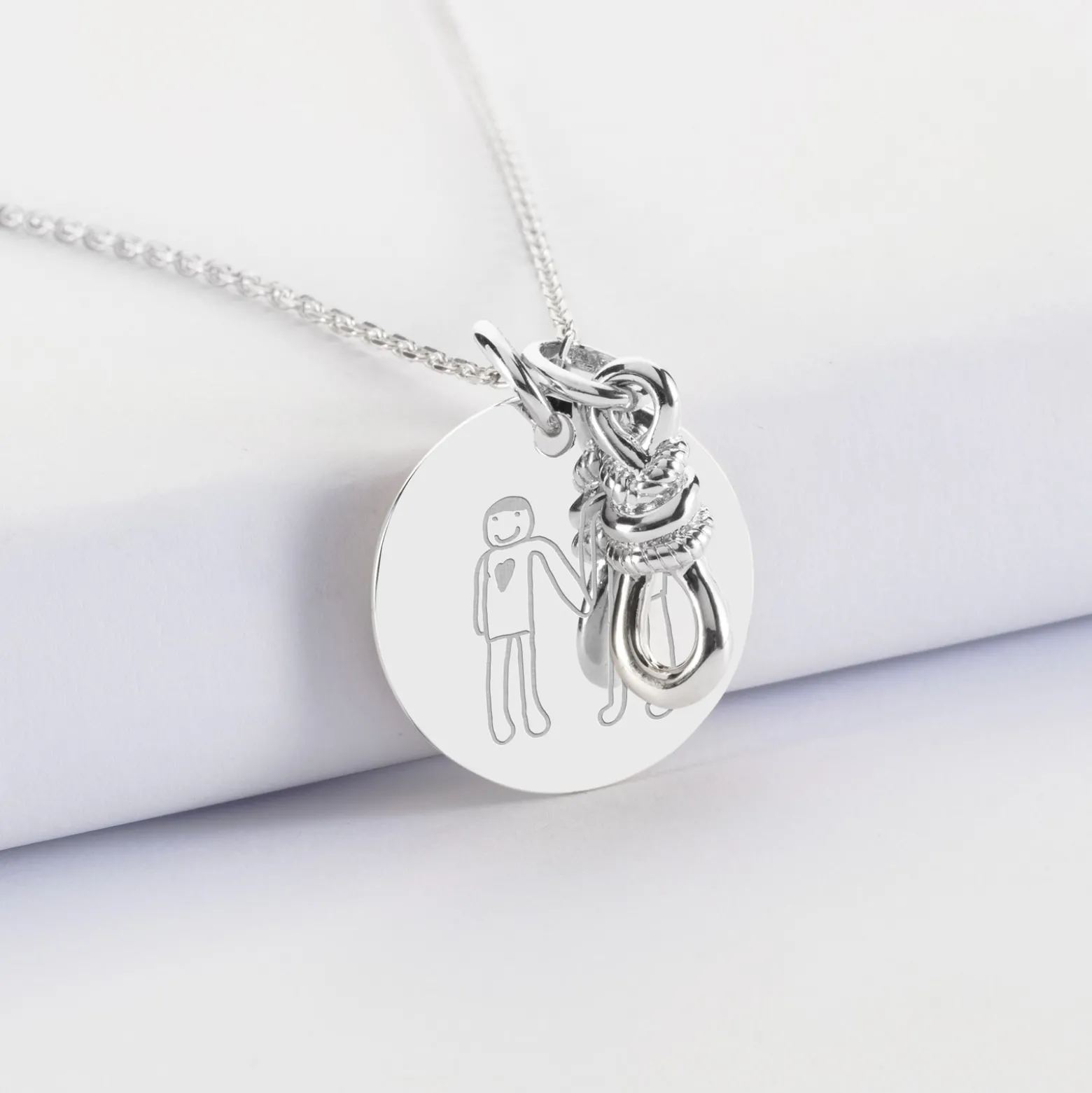 Pendentif personnalisé "Le lien" et médaille gravée argent 19 mm - HappyBulle x Lilylovesfashion