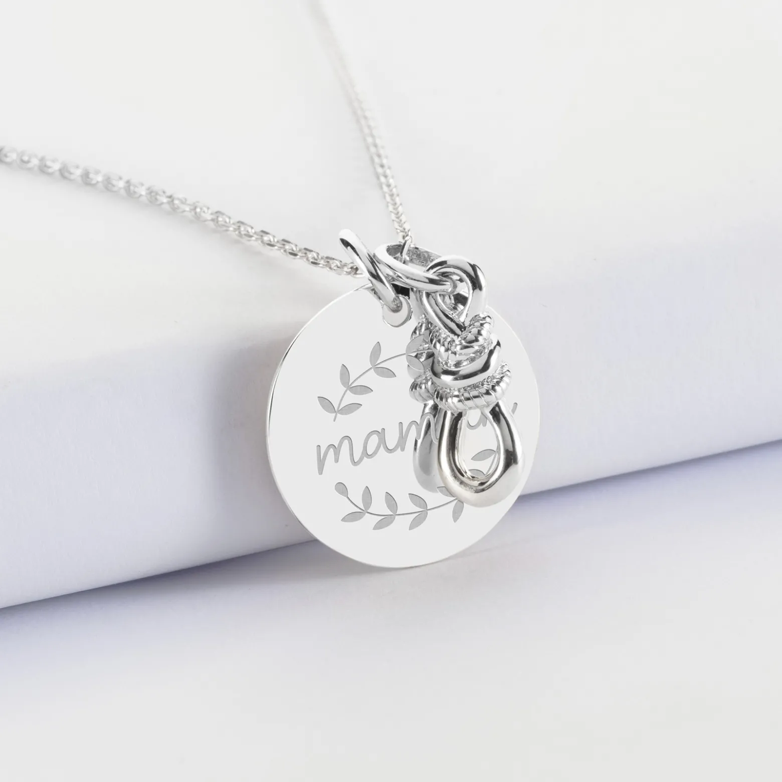 Pendentif personnalisé "Le lien" et médaille gravée argent 19 mm - HappyBulle x Lilylovesfashion