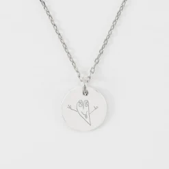 Pendentif personnalisé médaille martelée gravée argent 15 mm