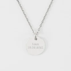 Pendentif personnalisé médaille martelée gravée argent 15 mm