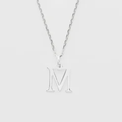 Pendentif personnalisé médaille argent lettre initiale 14 mm