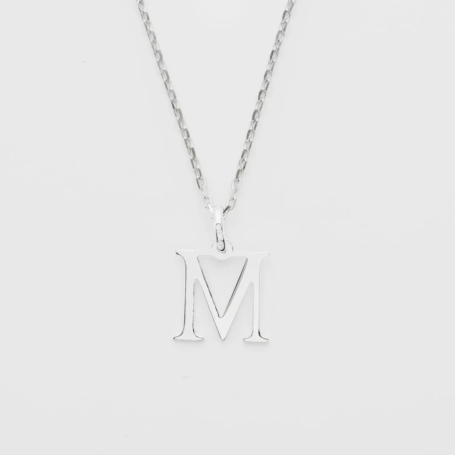 Pendentif personnalisé médaille argent lettre initiale 14 mm