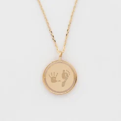 Pendentif personnalisé médaille réversible Eternelle gravée plaqué or 18 mm - HappyBulle x Capucine