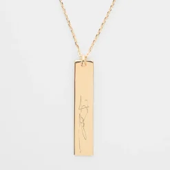 Pendentif personnalisé médaille gravée plaqué or plaque 40x8 mm - édition spéciale
