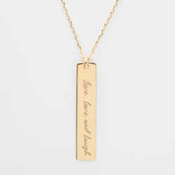 Pendentif personnalisé médaille gravée plaqué or plaque 40x8 mm - édition spéciale