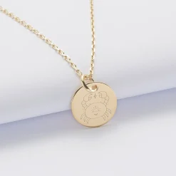 Pendentif personnalisé médaille gravée plaqué or 15 mm - Edition spéciale Astro