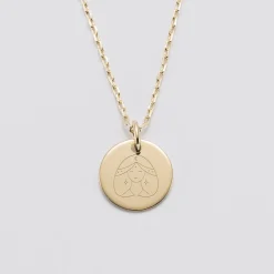 Pendentif personnalisé médaille gravée plaqué or 15 mm - Edition spéciale Astro