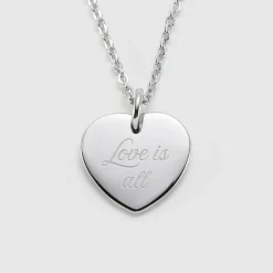 Pendentif personnalisé médaille gravée acier coeur 20x18 mm