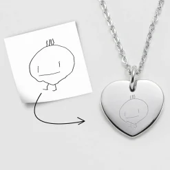 Pendentif personnalisé médaille gravée acier coeur 20x18 mm