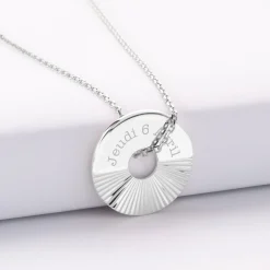 Pendentif personnalisé médaille gravée argent cible soleil 20mm