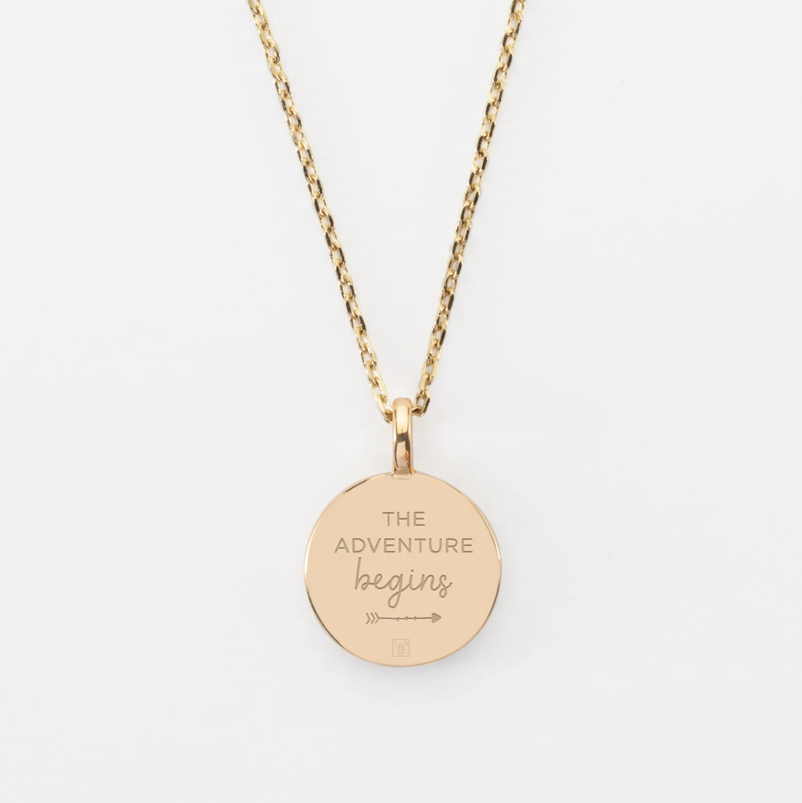 Pendentif personnalisé médaille gravée plaqué or email noir soleil 14 mm