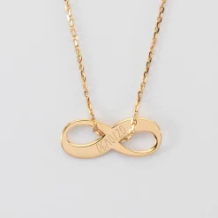 Pendentif personnalisé médaille gravée plaqué or infini 25x10mm