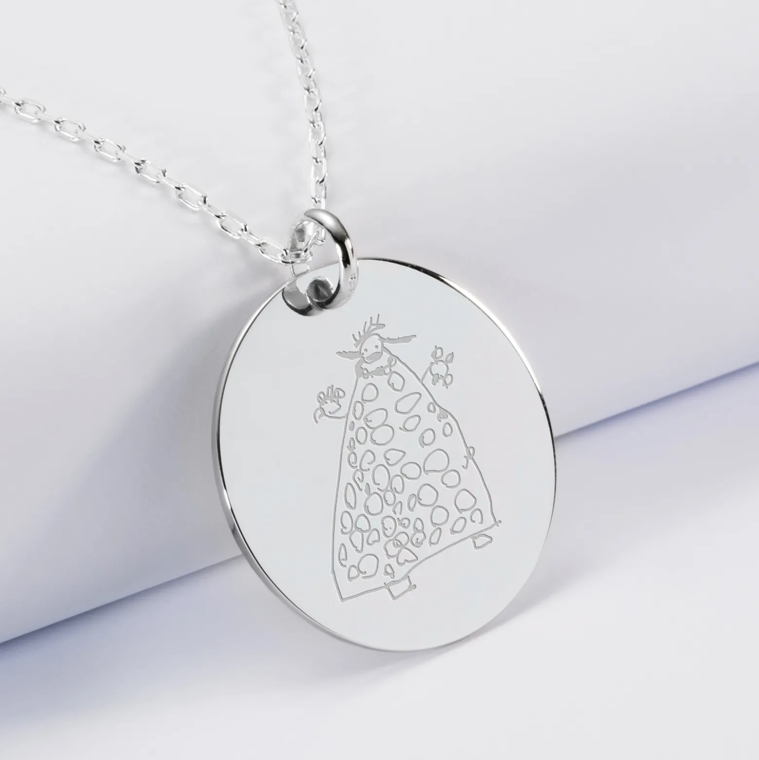 Pendentif personnalisé médaille gravée argent 27 mm