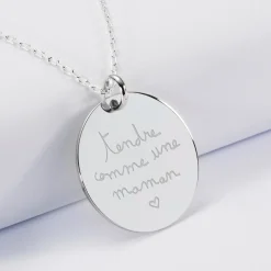 Pendentif personnalisé médaille gravée argent 27 mm