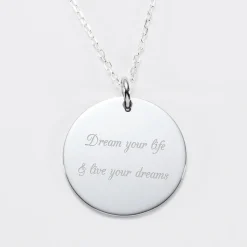 Pendentif personnalisé médaille gravée argent 27 mm