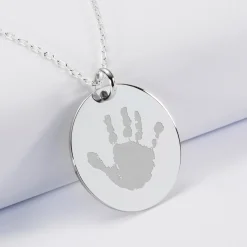 Pendentif personnalisé médaille gravée argent 27 mm