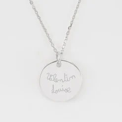 Pendentif personnalisé médaille soleil coeur bombé gravée argent 19 mm