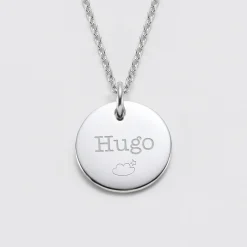 Pendentif personnalisé médaille gravée acier 20 mm