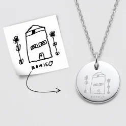Pendentif personnalisé médaille gravée acier 20 mm