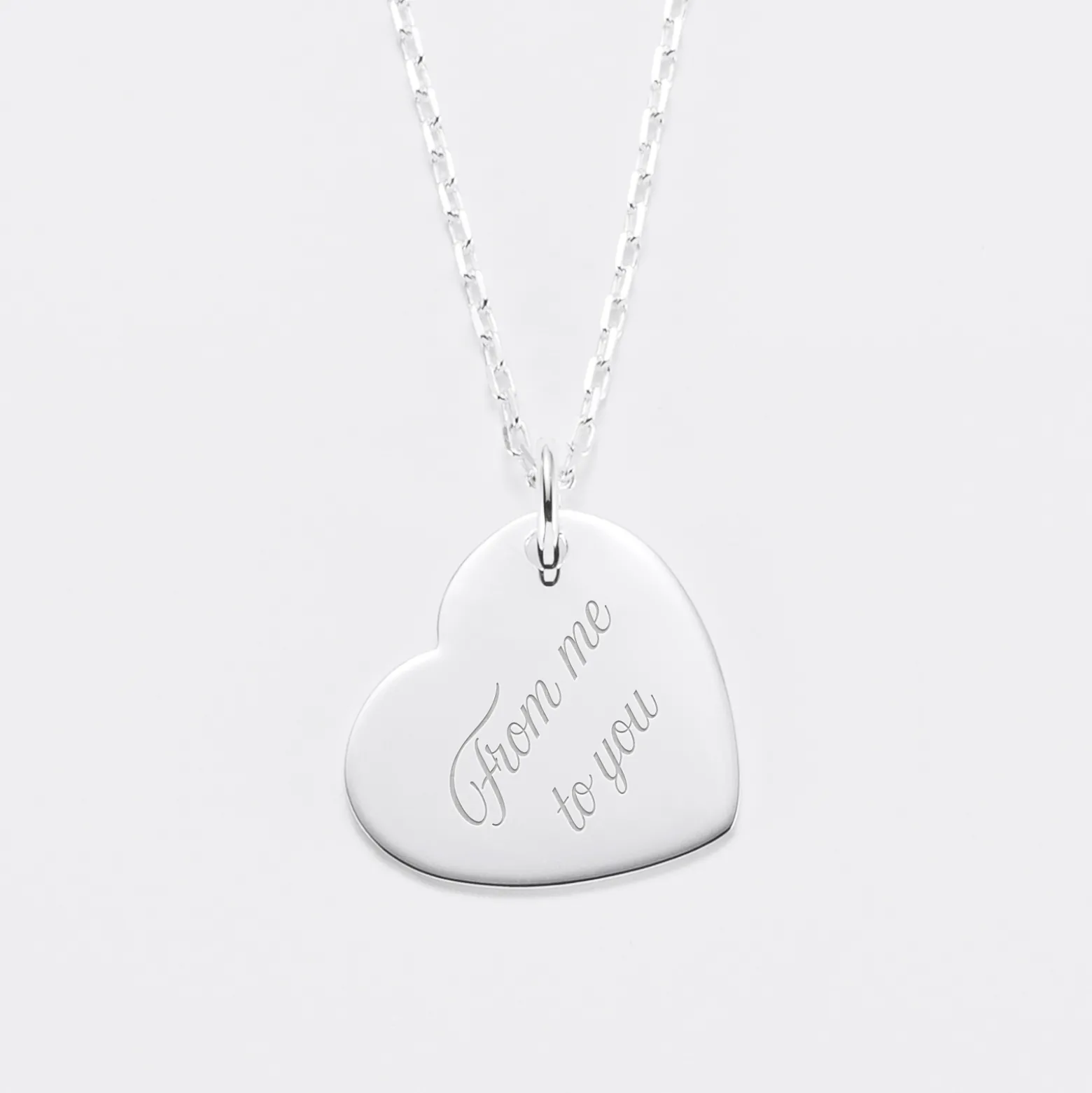 Pendentif personnalisé médaille gravée argent coeur 19x21mm