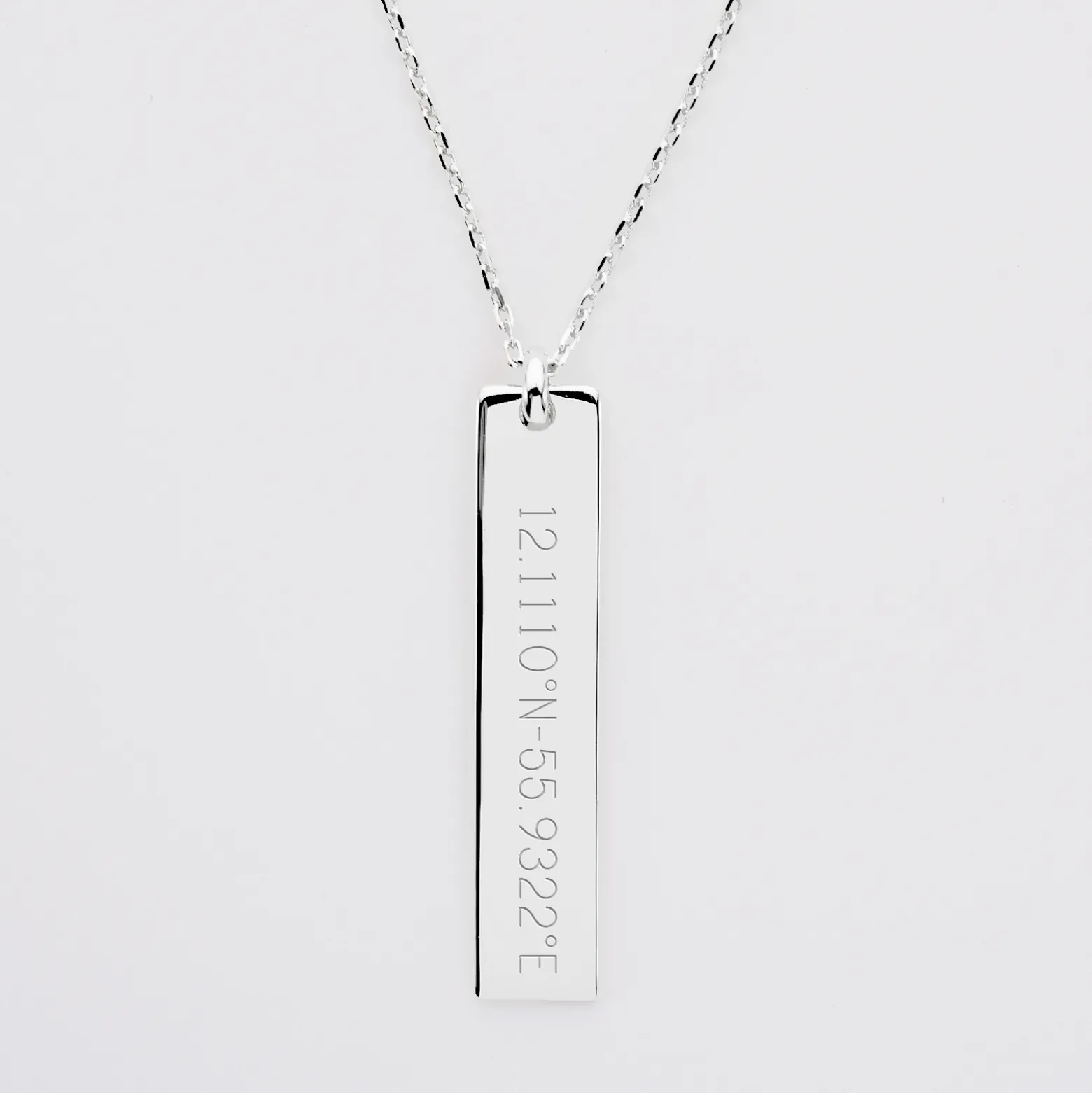 Pendentif personnalisé médaille gravée argent plaque 40x8 mm
