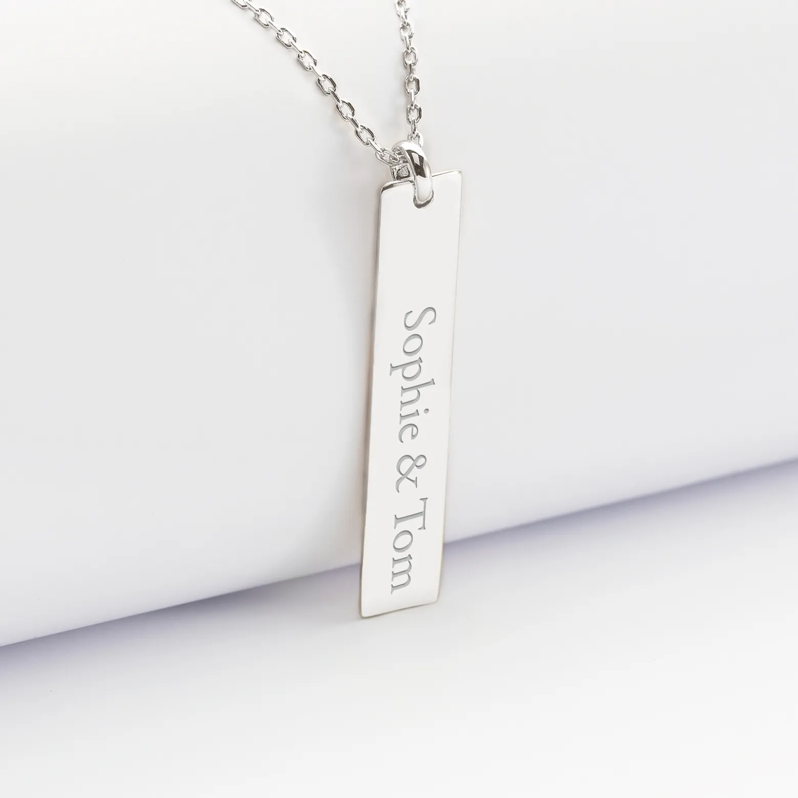 Pendentif personnalisé médaille gravée argent plaque 40x8 mm