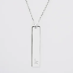 Pendentif personnalisé médaille gravée argent plaque 40x8 mm