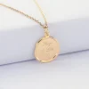 Pendentif personnalisé médaille cachet gravée plaqué or 17 mm
