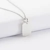 Pendentif personnalisé médaille gravée martelée argent rectangle 17x11 mm - Nos petits imparfaits