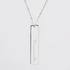 Pendentif personnalisé médaille gravée argent plaque 40x8 mm - édition spéciale 
