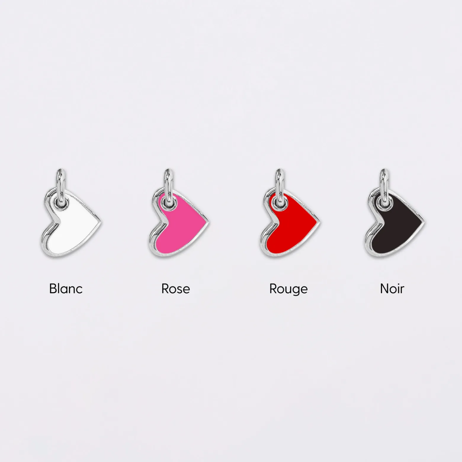 Pendentif personnalisé médaille gravée argent 19 mm et breloque coeur email 10 mm