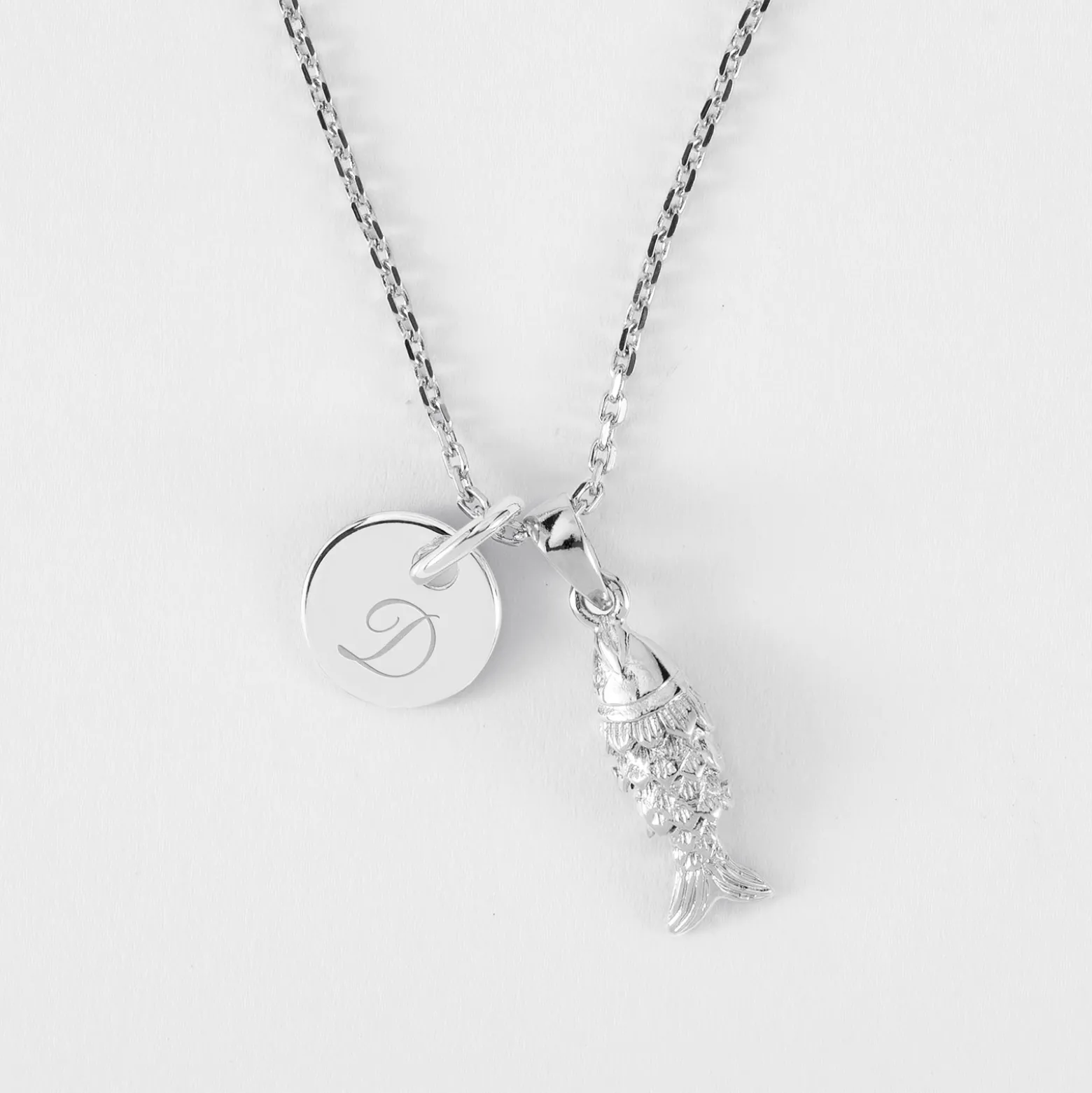 Pendentif personnalisé médaille gravée argent 10 mm et breloque(s) summer - à composer
